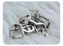 Kleine Gürtelschnalle silber 13mm Durchzug